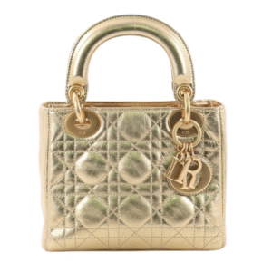 Dior Gold Cannage Leather Small Soft Lady Dior Tote