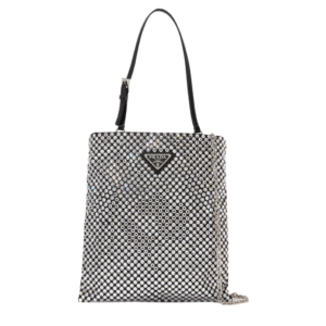 Prada Crystal-embellished satin shoulder bag